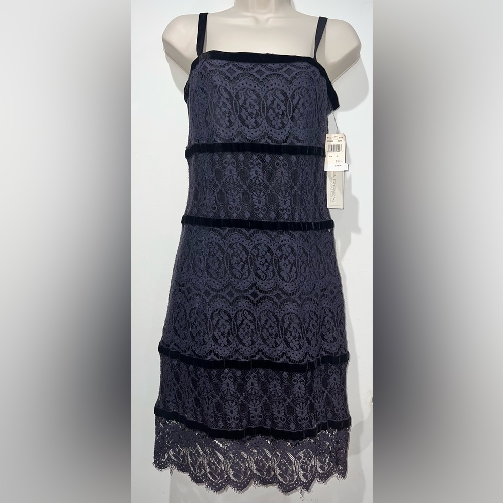NWT Warren Petites Navy Blue Lace Dress
